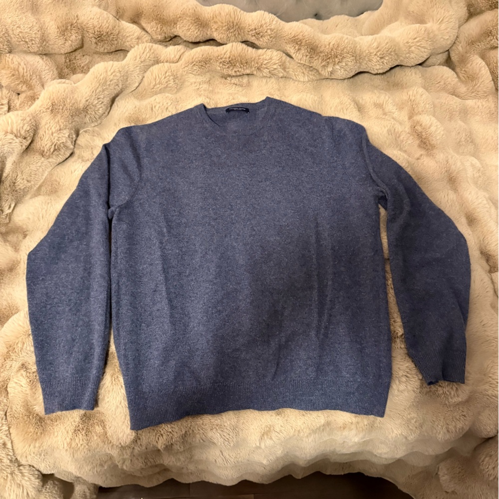 Proper Cloth 100% Scottish Cashmere Blue Sweater